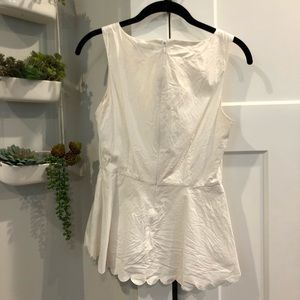 White Peplum Top